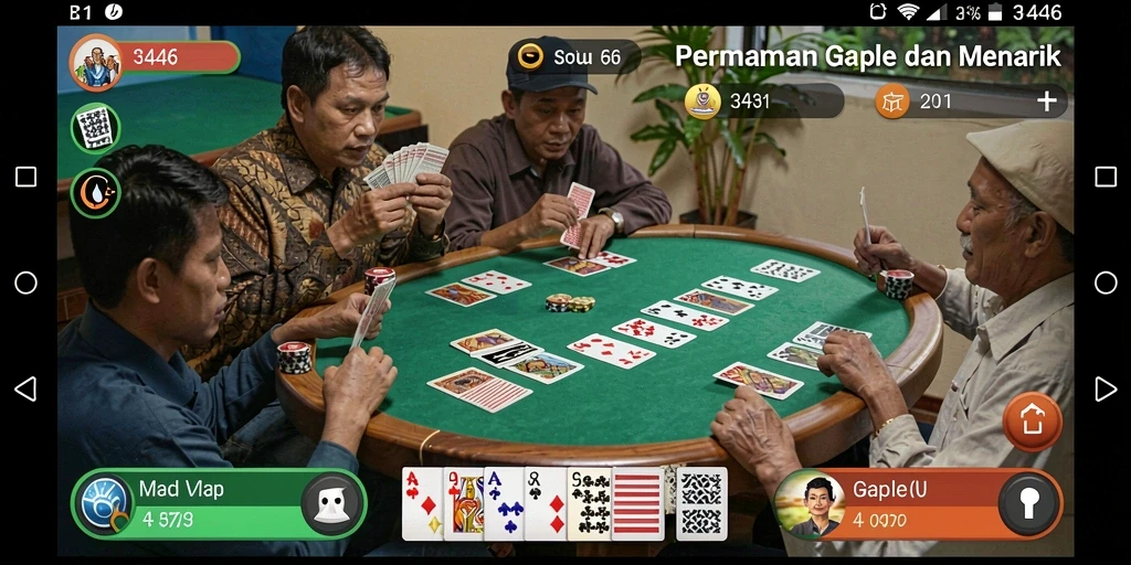 Tampilan gameplay Gaple yang menarik dan interaktif.