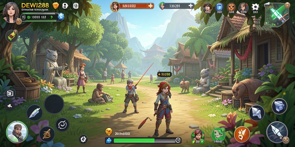 Tampilan gameplay DEWI288 yang penuh warna dan interaktif.