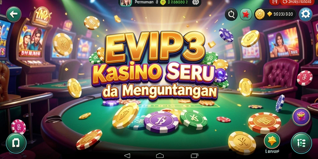 Tampilan gameplay EVIP3 yang mendebarkan di lingkungan kasino.
