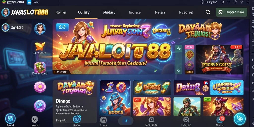 Tampilan antarmuka utama JAVASLOT88 yang intuitif dan modern.