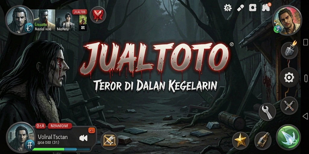 Tampilan gameplay mencekam JUALTOTO saat menjelajahi kegelapan.