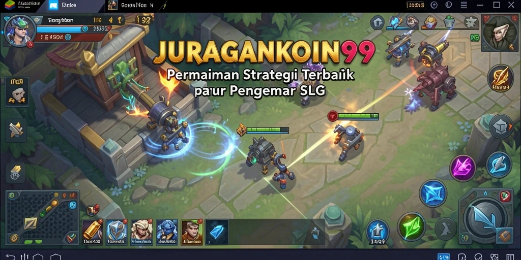 Screenshot gameplay JURAGANKOIN99 yang menampilkan pertempuran strategis.
