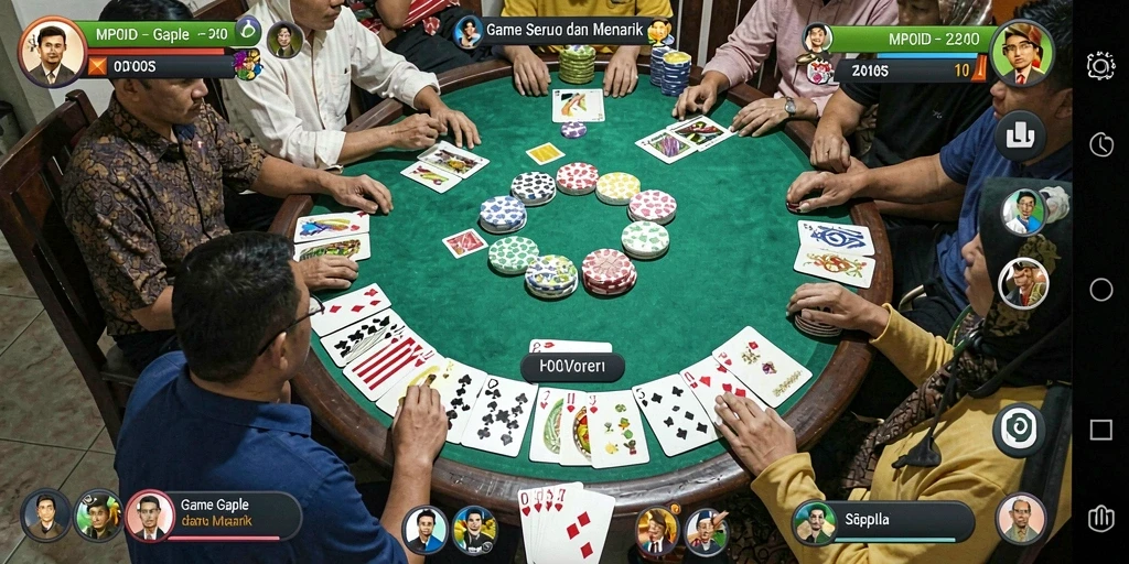 Screenshot utama menampilkan gameplay seru Gaple di MPOID.