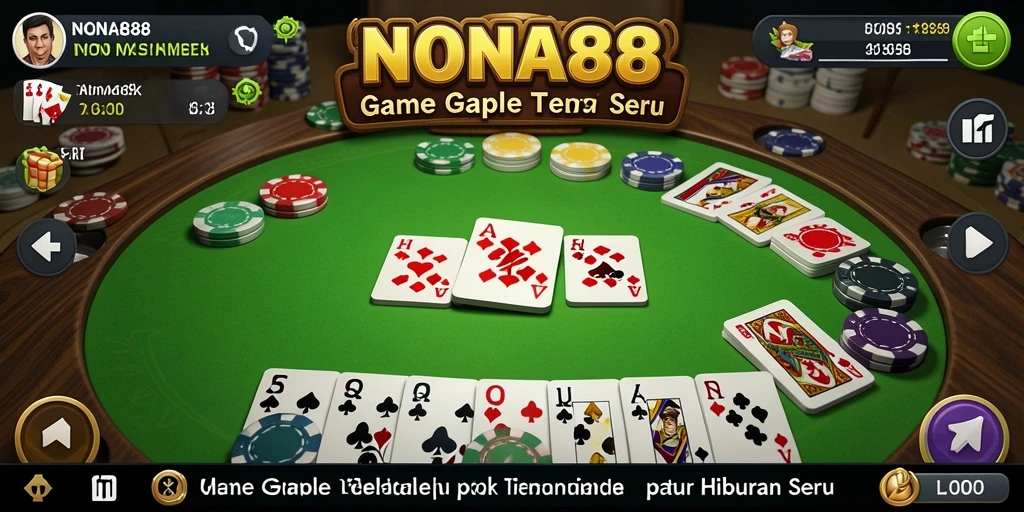 Screenshot gameplay NONA88 yang menunjukkan serunya bermain Gaple.