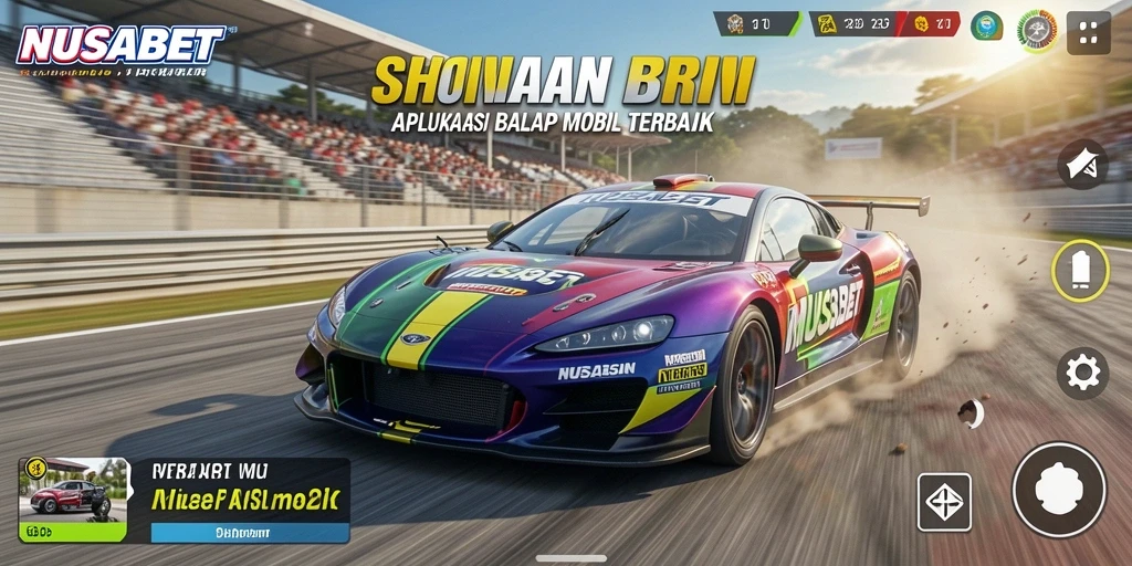 Screenshot gameplay NUSABET menampilkan aksi balapan seru.