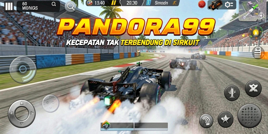 Screenshot gameplay PANDORA99 dengan balapan motor yang intens dan mendebarkan.