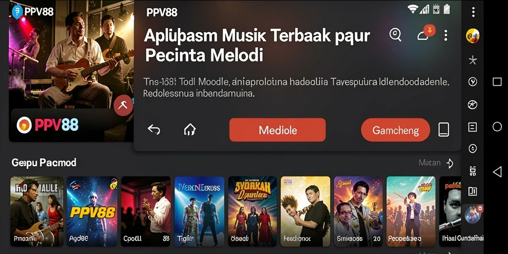 Tampilan utama PPV88 yang menarik dengan berbagai pilihan musik.