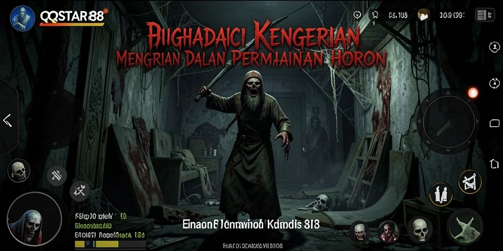 Tangkapan layar gameplay <strong>QQSTAR88</strong> menampilkan suasana horor yang mencekam dan menegangkan.