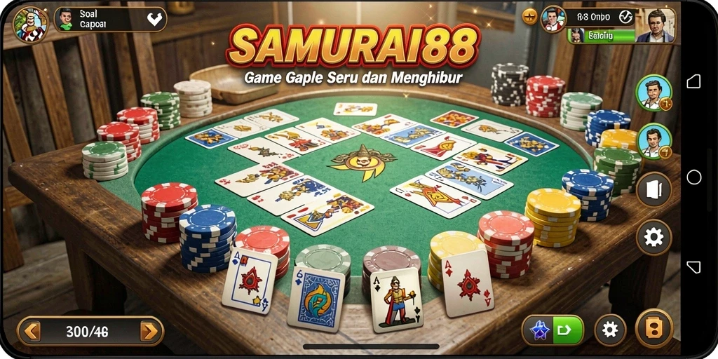 Screenshot utama SAMURAI88 menampilkan suasana bermain Gaple.