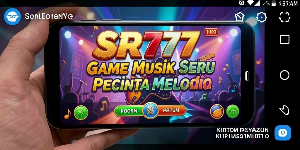 Screenshot SR777 menampilkan pemain menikmati gameplay musik yang seru.
