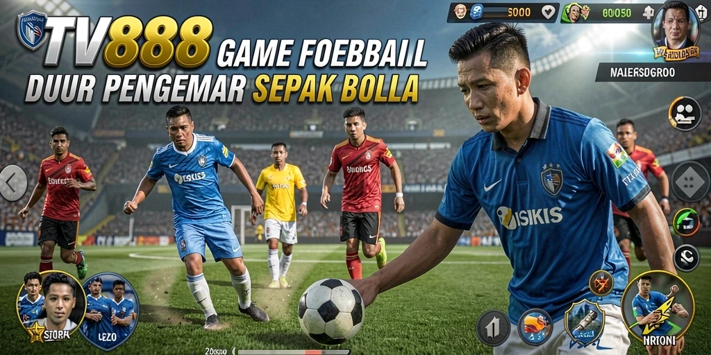 Tampilan gameplay TV888 yang seru dan dinamis dalam aksi sepak bola.