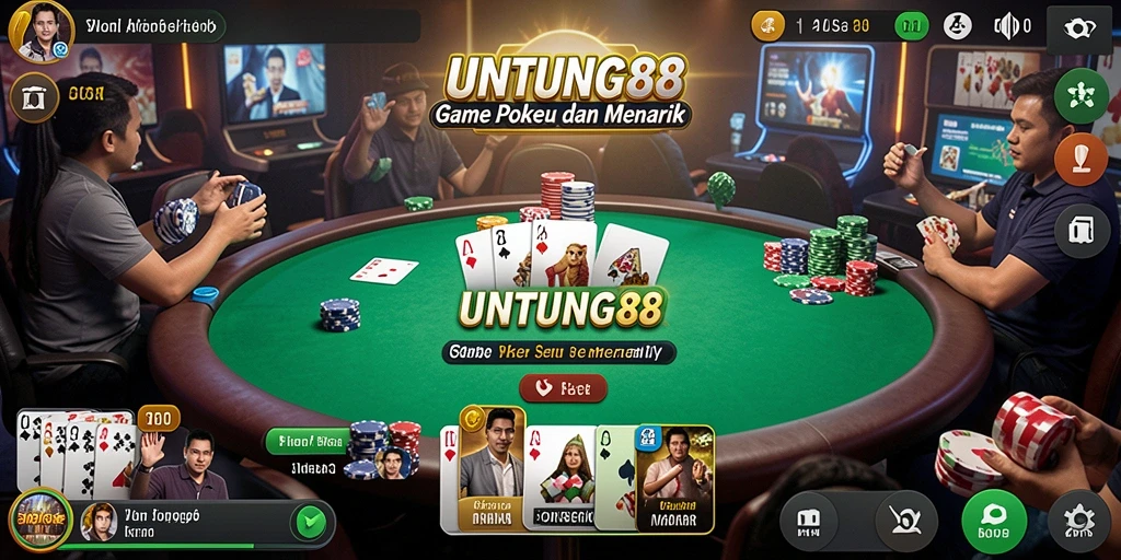 Gameplay poker UNTUNG88 yang seru dan menegangkan.